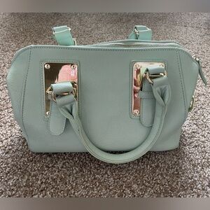 Mint Green Satchel with Gold Hardware and Double Handles